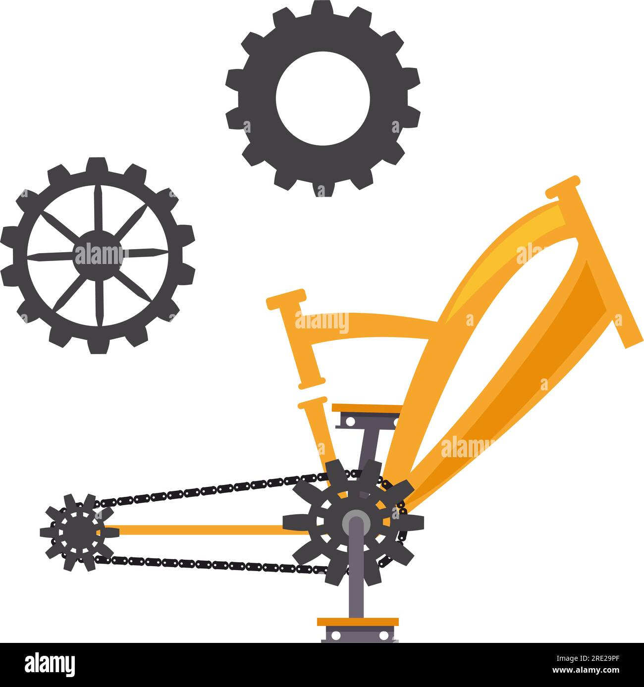 Bicycle chain and gears illustration Stock Vector Image & Art Alamy