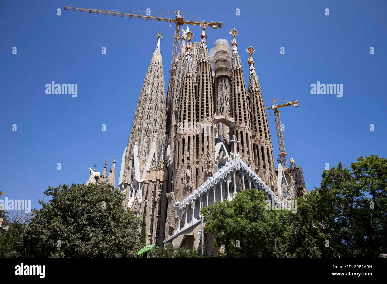 Barcelona, Spain - 22nd July 2023: A view of the Sagrada Familia in ...