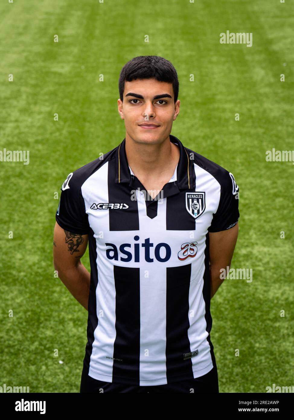 Almelo, Netherlands. 24th July, 2023. ALMELO, NETHERLANDS - JULY 24: Antonio Satriano of Heracles Almelo during a Photocall of Heracles Almelo at the Erve Asito on July 24, 2023 in Almelo, Netherlands (Photo by Rene Nijhuis/Orange Pictures) Credit: Orange Pics BV/Alamy Live News Stock Photo