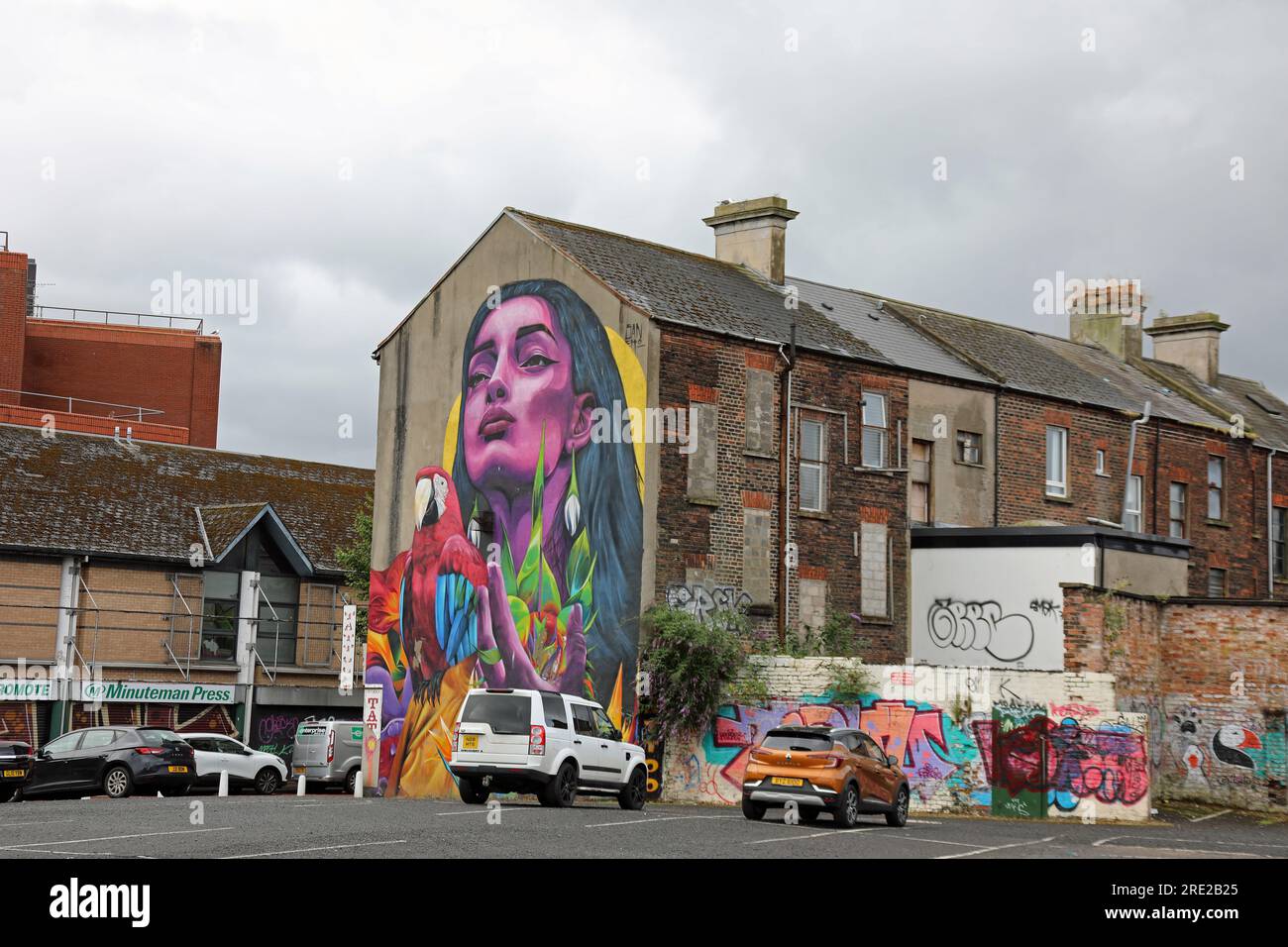 Artwork at a North Street car park in Belfast Stock Photo
