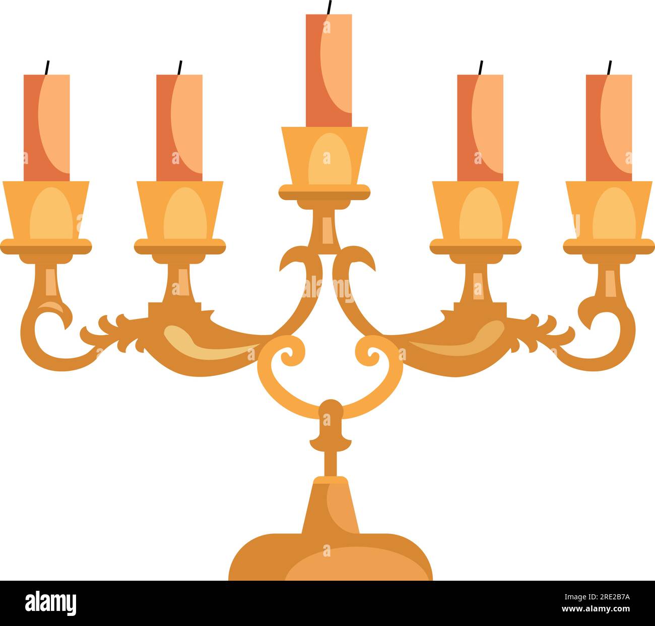 Gold candle holder illustration Stock Vector Image & Art - Alamy