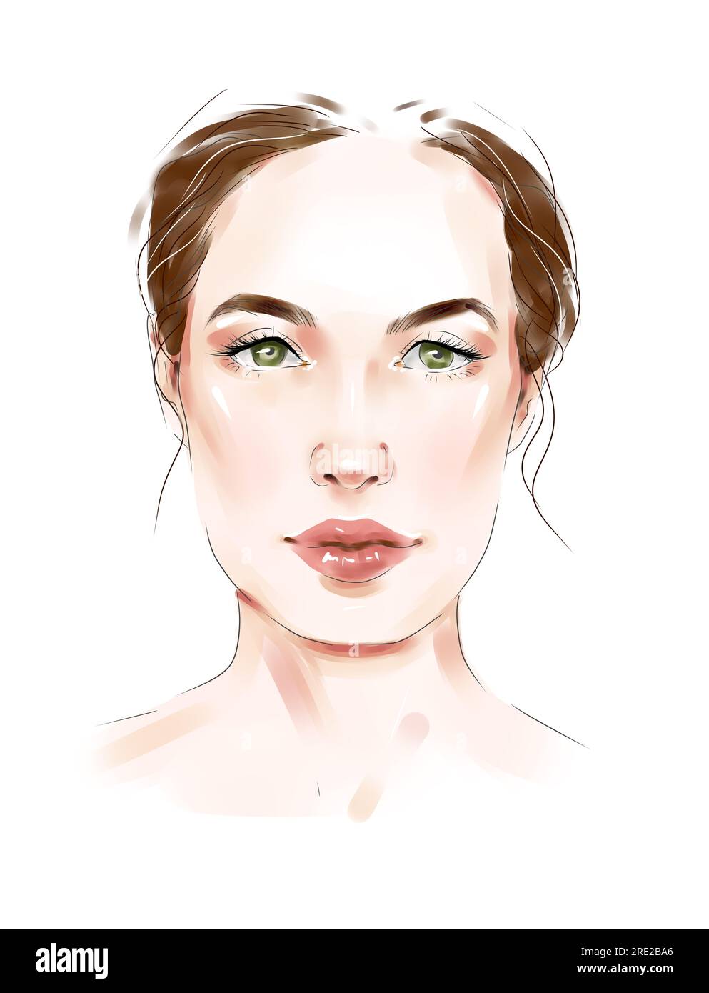 Makeup chart Style Guide. Various face look types template. Infographic 