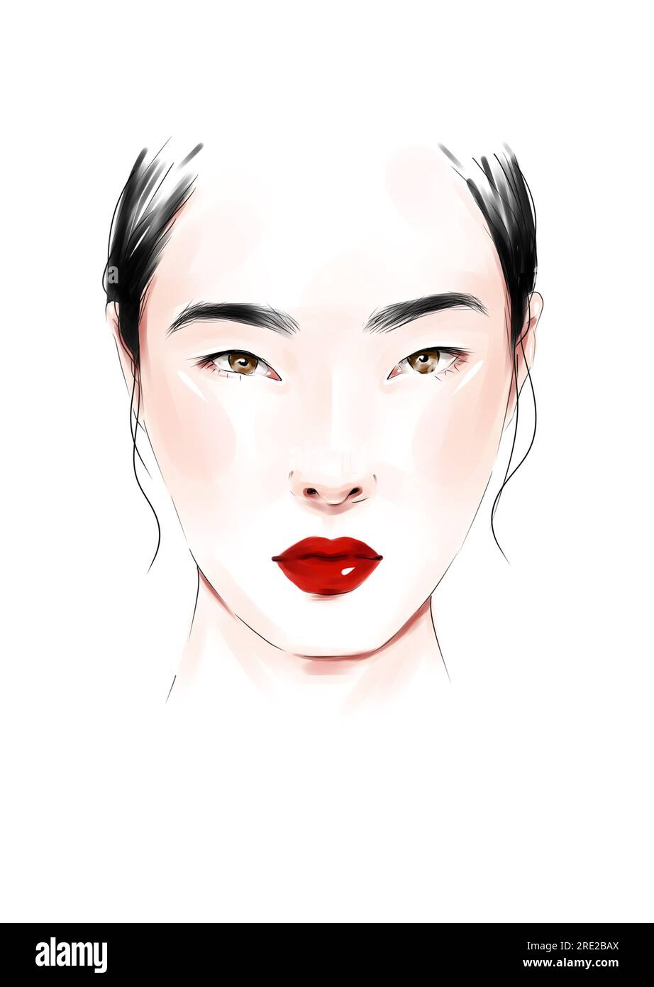 Realistic Makeup Artist Face Chart Blank Template. Vector Illustration  Stock Vector Image & Art - Alamy