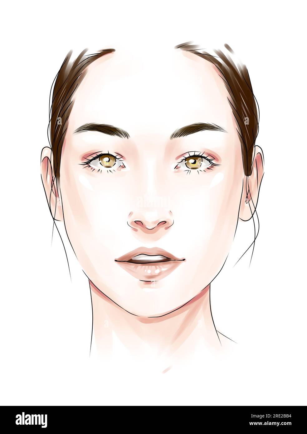 Makeup chart Style Guide. Various face look types template. Infographic 