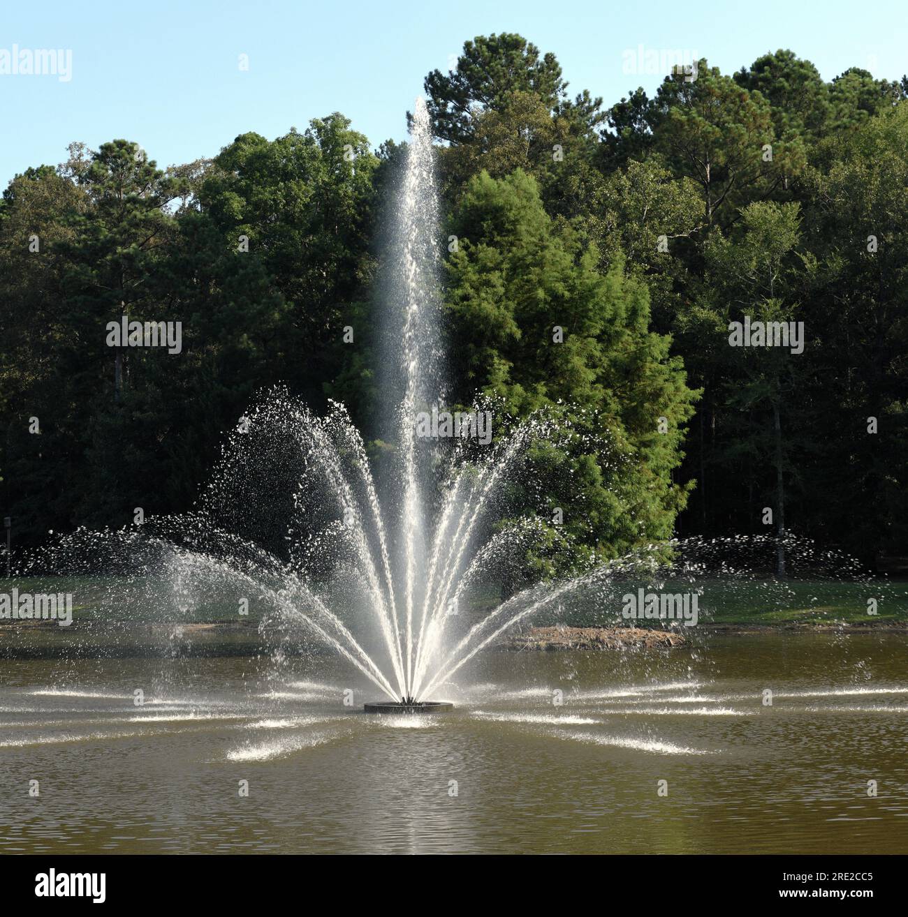 Water fountain in the park. Stock Photo