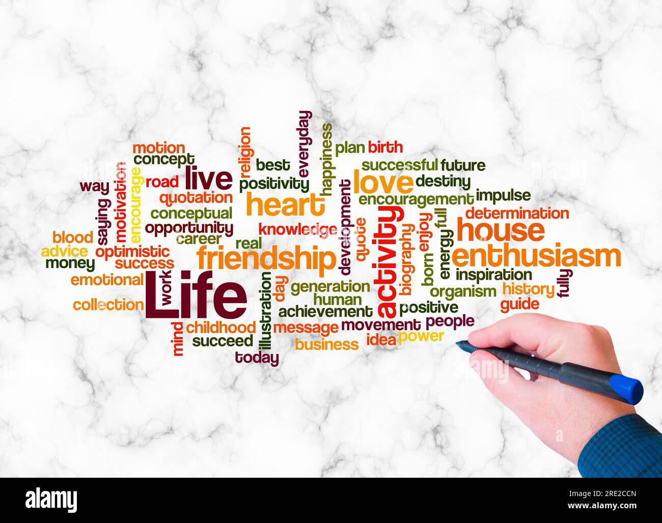 Word Cloud with LIFE concept create with text only. Stock Photo