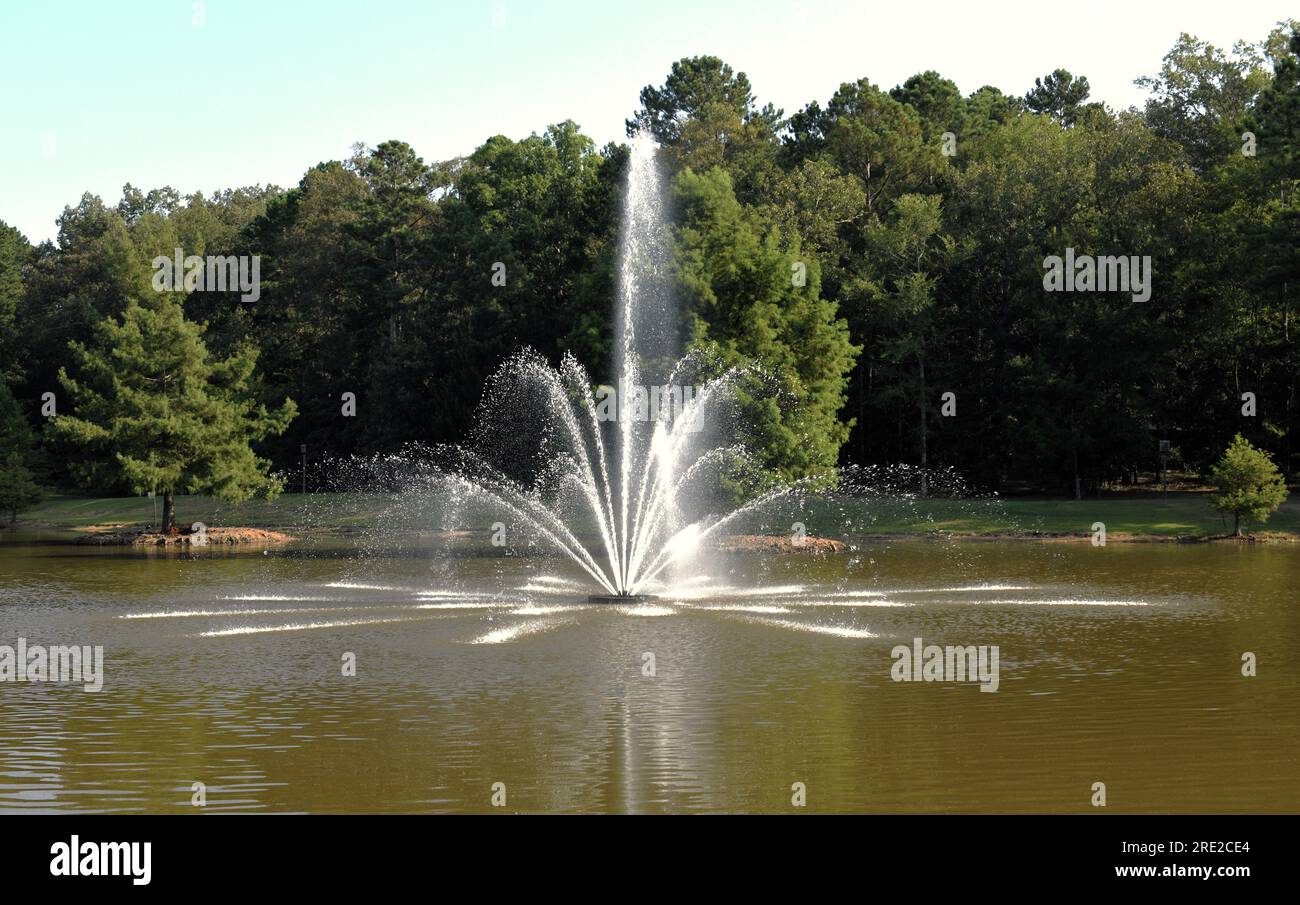 Water fountain in the park. Stock Photo