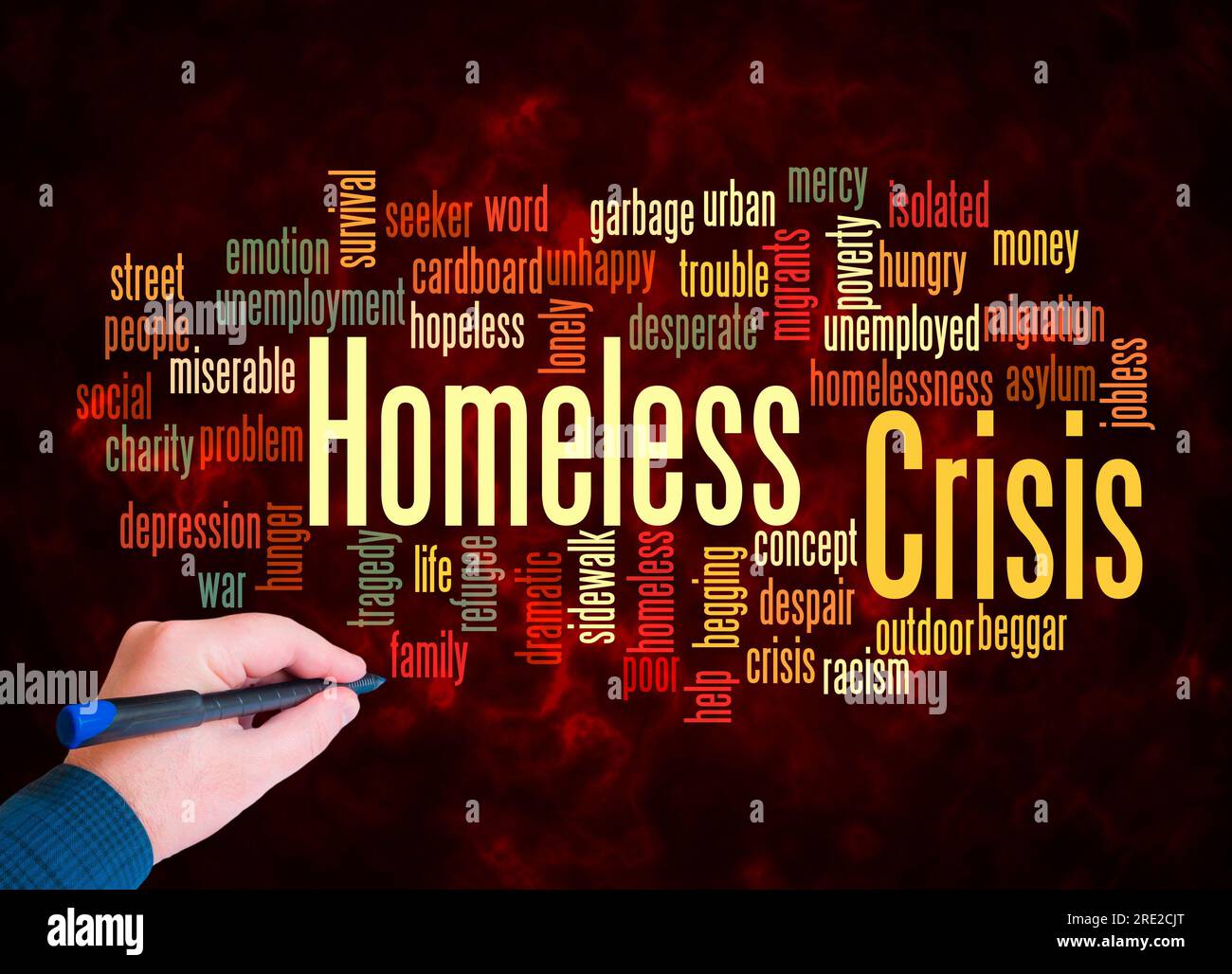 Word Cloud with HOMELESS CRISIS concept create with text only. Stock Photo