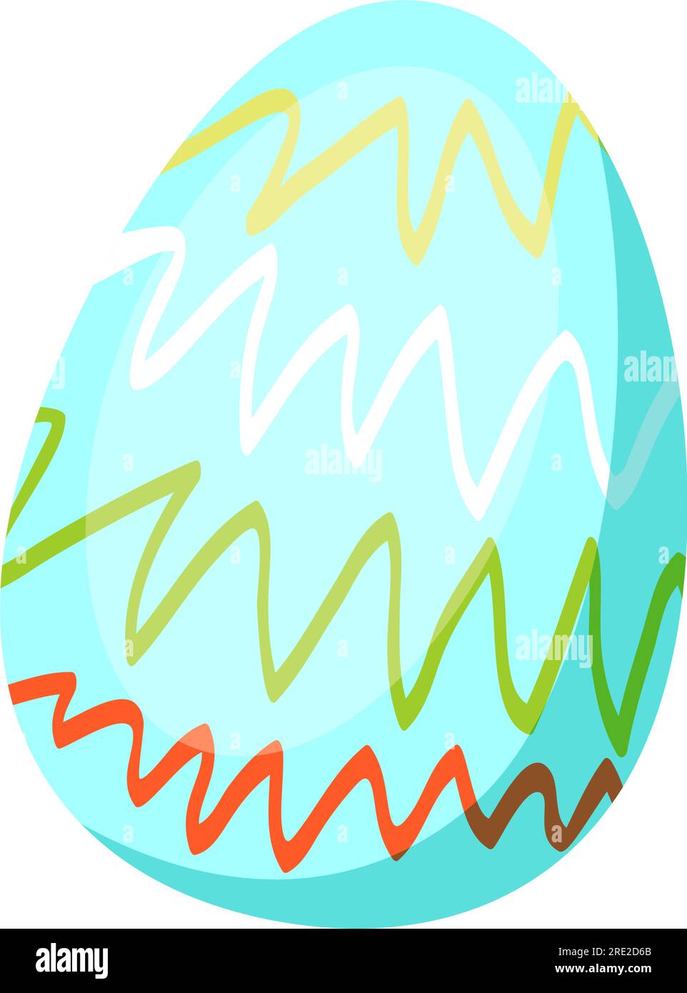 Blue Easter egg. Paint, color, zig zag line Stock Vector Image & Art