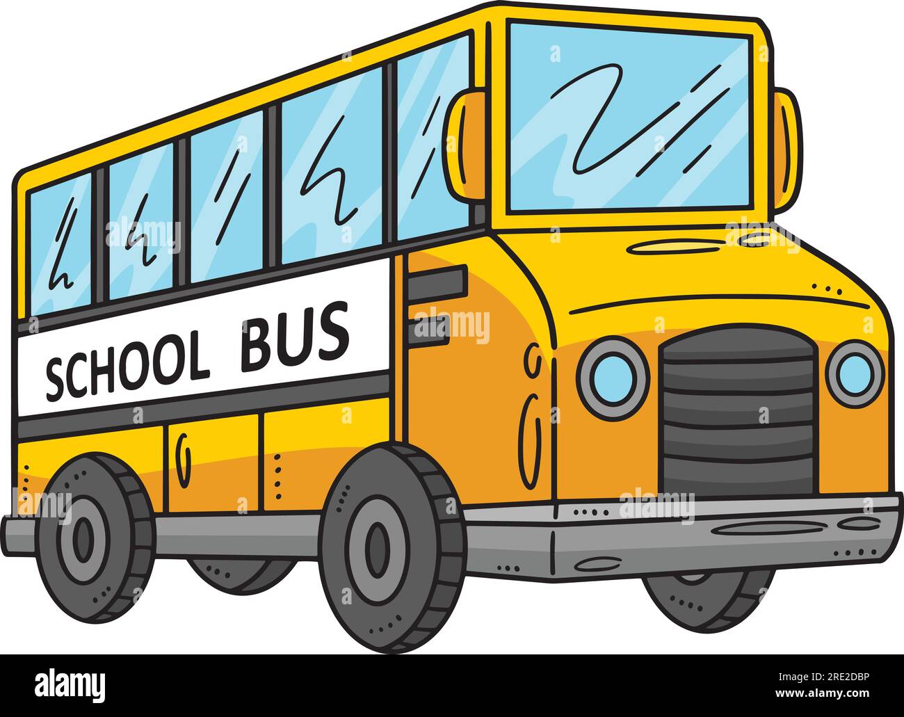 School Bus Cartoon Colored Clipart Illustration Stock Vector Image & Art -  Alamy