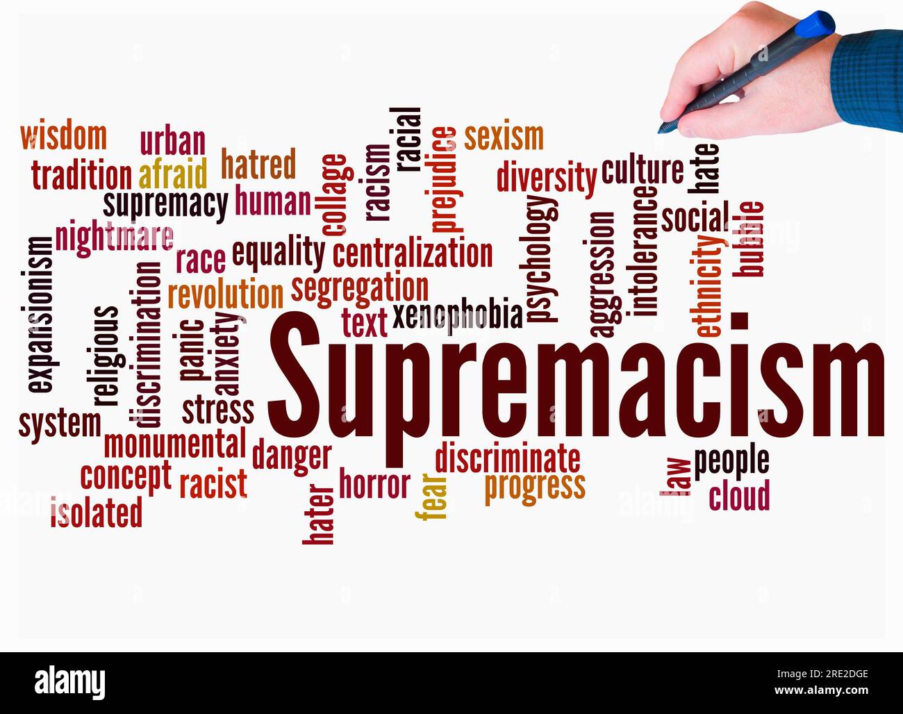 Word Cloud with SUPREMACISM concept create with text only. Stock Photo