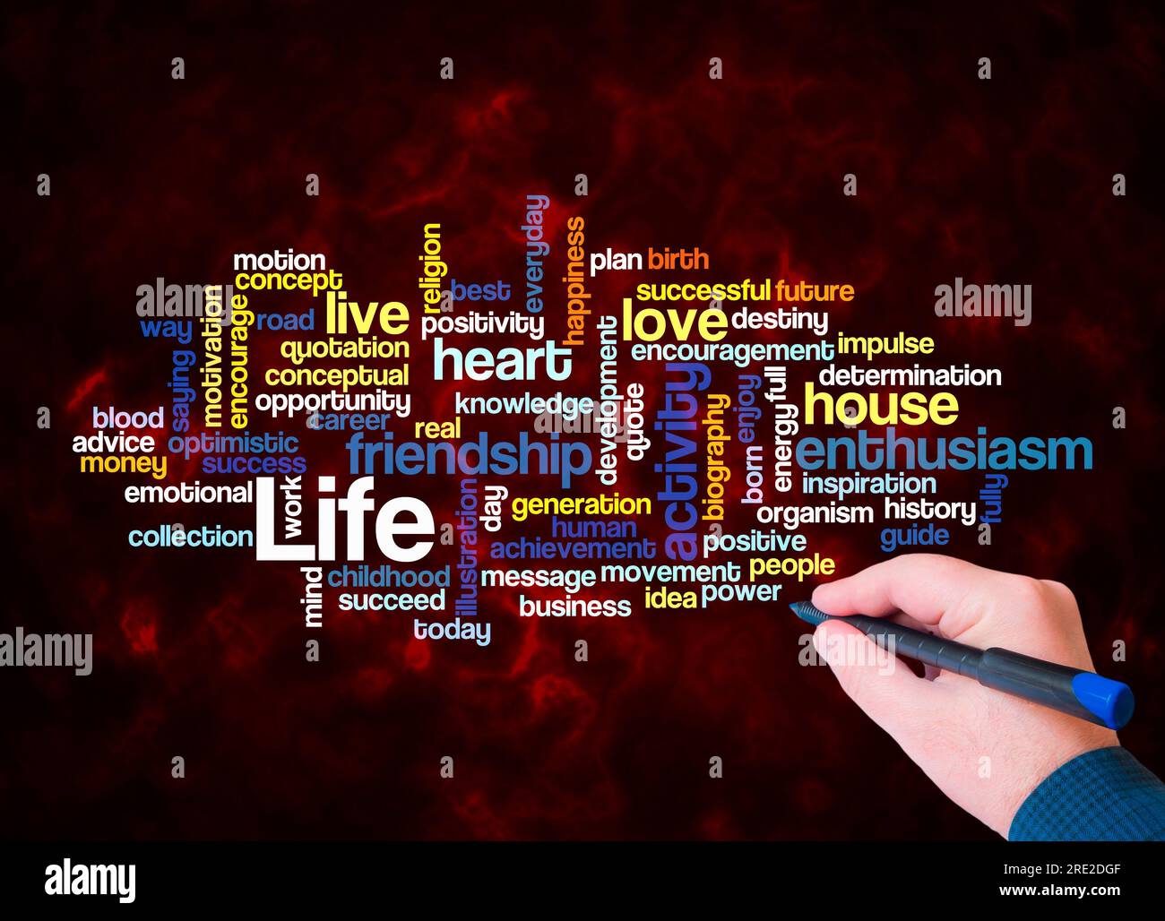 Word Cloud with LIFE concept create with text only. Stock Photo