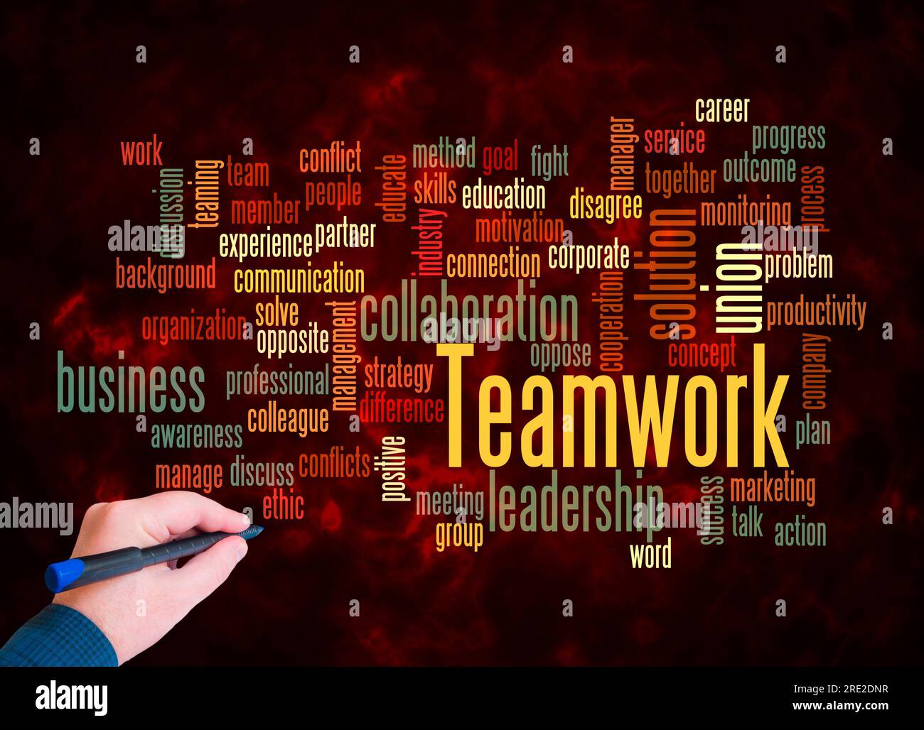 Word Cloud with TEAMWORK concept create with text only. Stock Photo