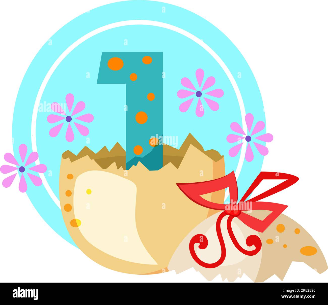 1 year birthday card Banque d'images vectorielles - Alamy