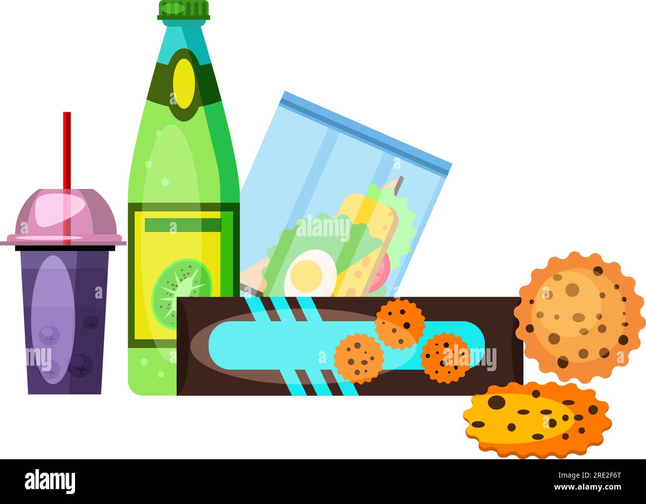 Snacks and drinks for lunch Stock Vector Image & Art Alamy