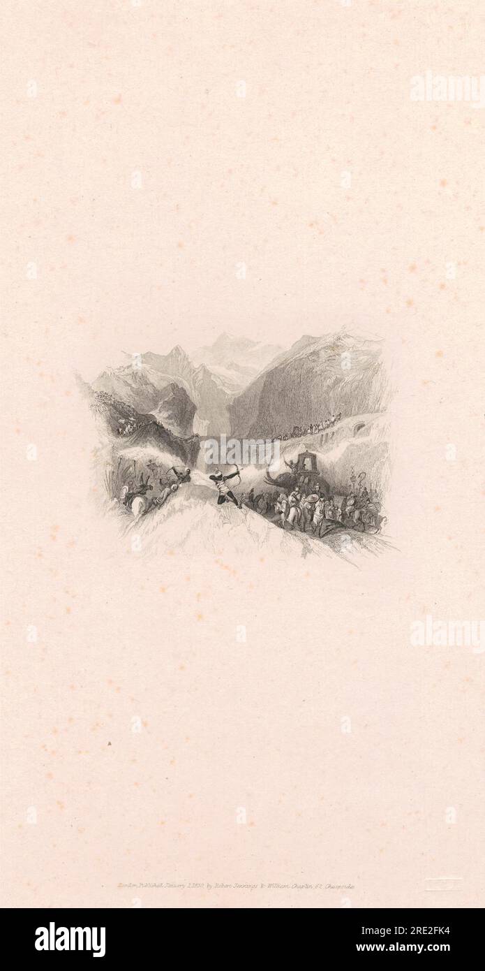 Hannibal Passing the Alps 1830 by Charles Hamilton Smith Stock Photo