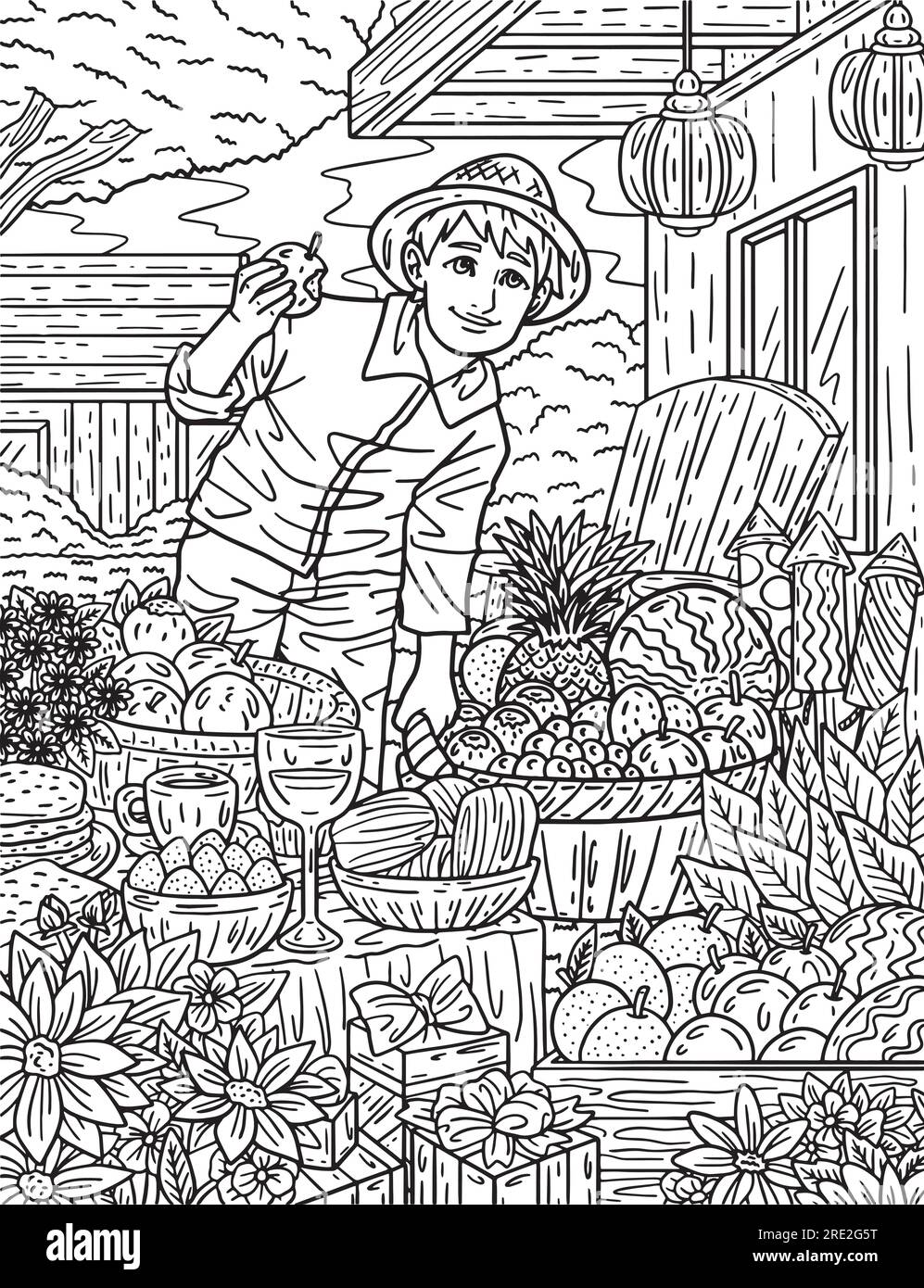 https://c8.alamy.com/comp/2RE2G5T/new-year-boy-with-basket-of-fruits-adults-coloring-2RE2G5T.jpg