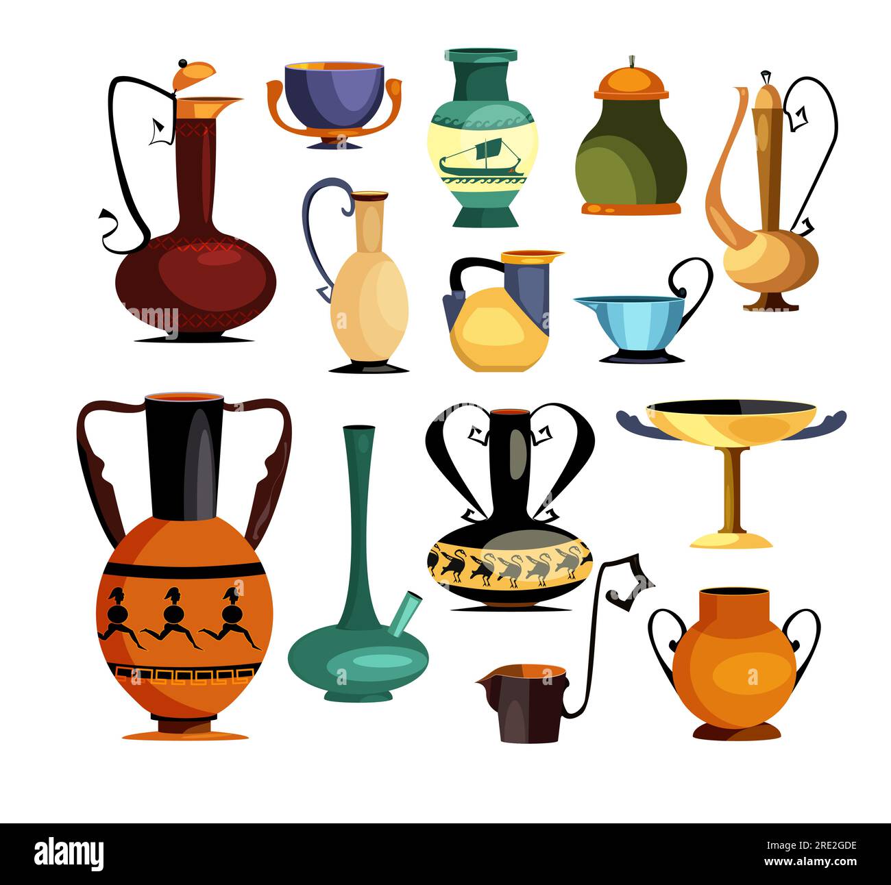 Old pitchers and jugs set Stock Vector Image & Art Alamy