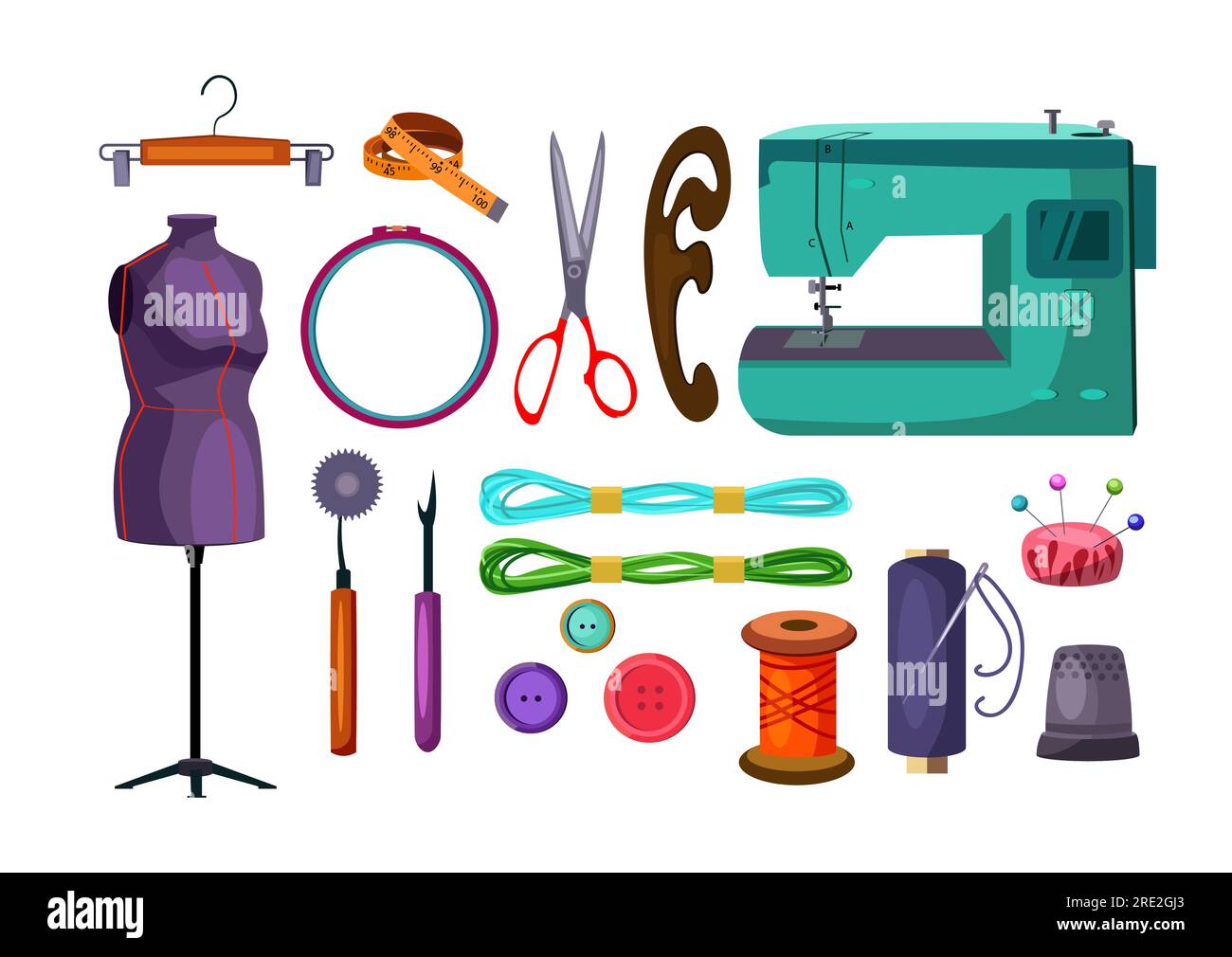 Sewing tools set Stock Vector Image & Art Alamy