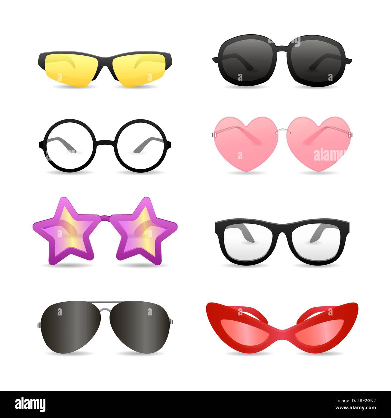 Funny glasses of different shapes Stock Vector Image Art Alamy