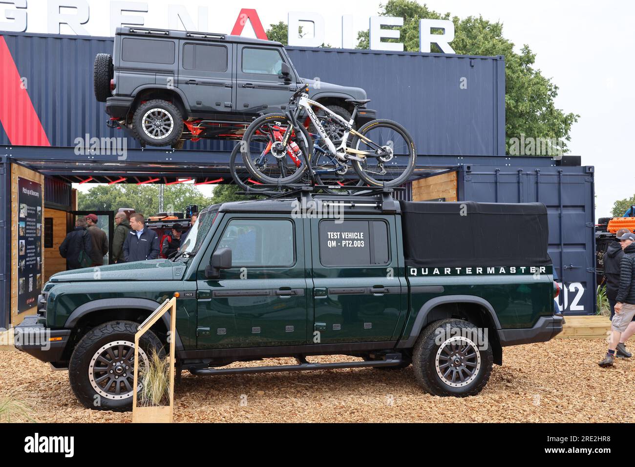 July 2023 INEOS Grenadier Quartermaster truck on show at the Goodwood Festival of Speed Stock