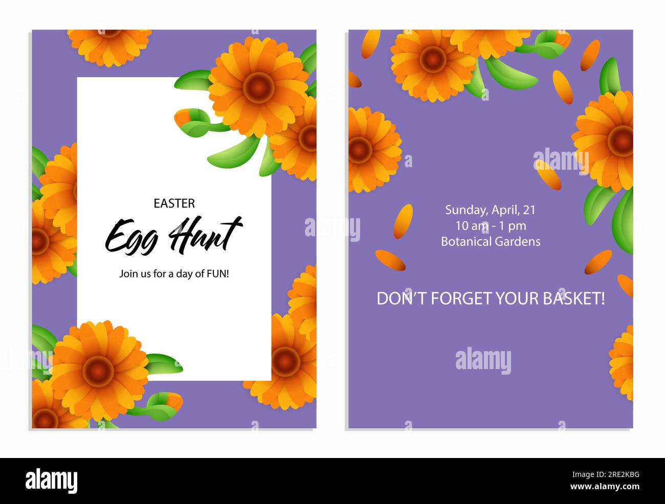 Easter Egg Hunt lettering in frame with flowers Stock Vector Image ...