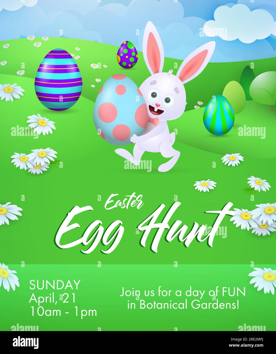 Egg Hunt lettering with rabbit carrying egg Stock Vector Image & Art ...