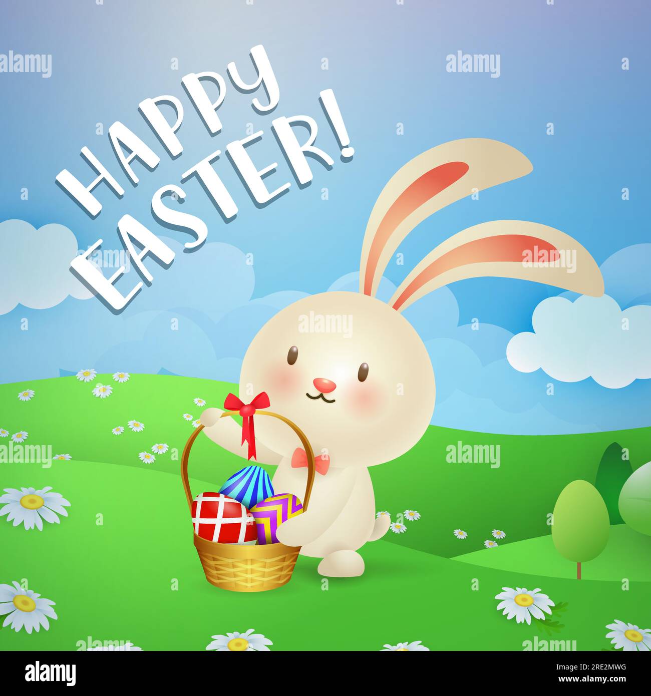 Easter bunny carrying basket Stock Vector Images - Alamy