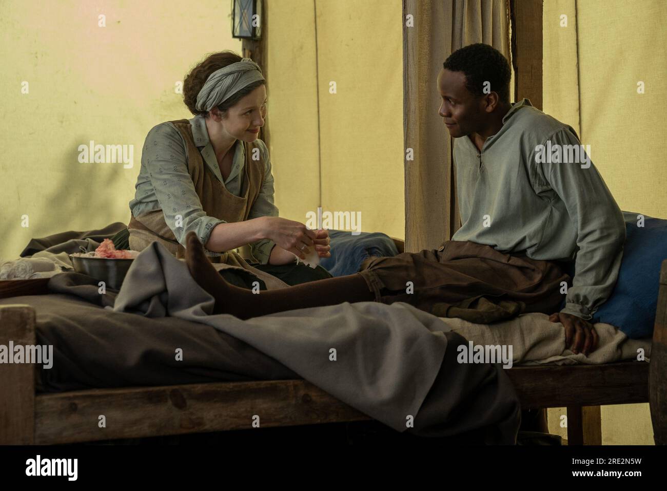 OUTLANDER, from left: Caitríona Balfe, Tobi Bakare, Singapore', (Season ...