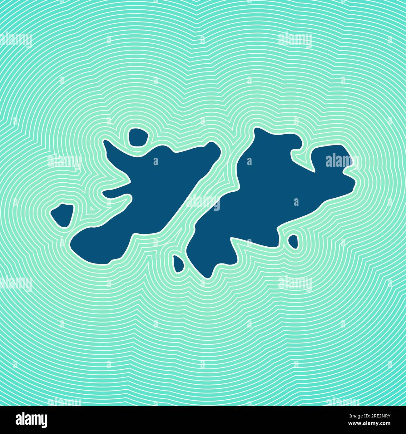 Falklands map icon. Country shape on radiant striped gradient