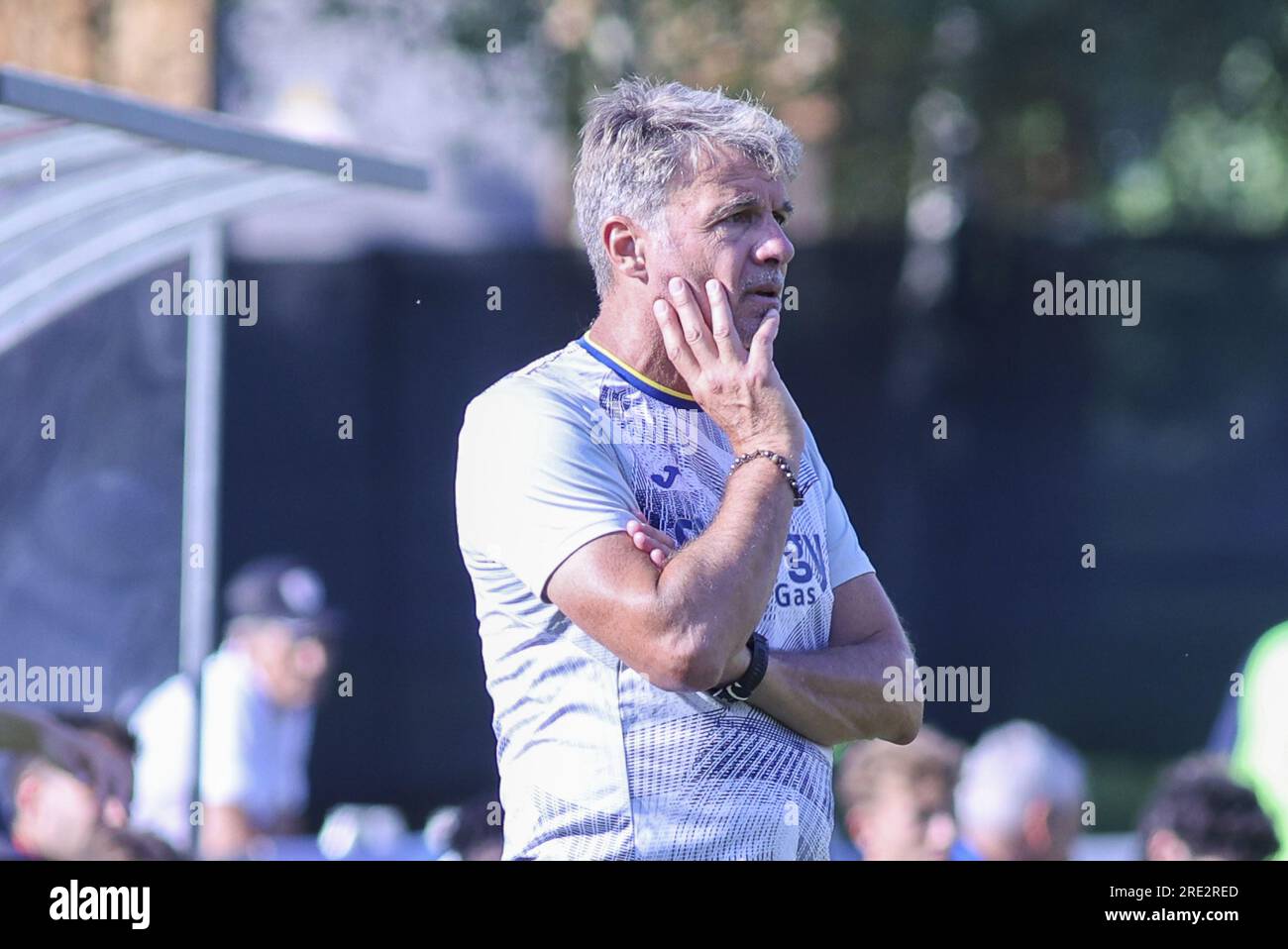 Mezzano, Italy. 23rd July, 2023. Marco Baroni Head Coach of Hellas Verona  FC during Hellas Verona vs Virtus Verona, 3Â° frendly match pre season  Serie A Tim 2023-24, at stadio Intercomunale di