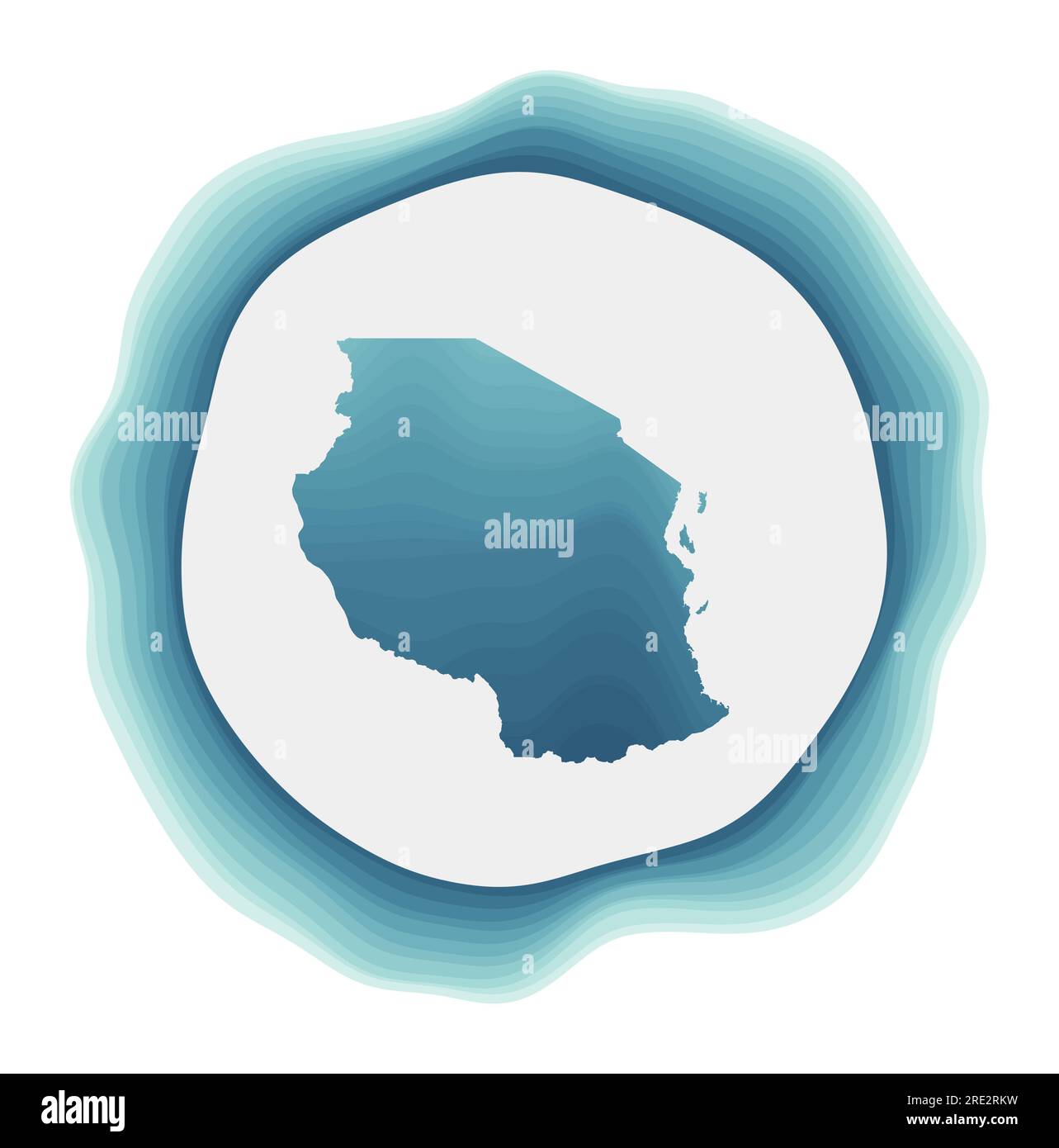 Tanzania logo. Badge of the country. Layered circular sign around ...