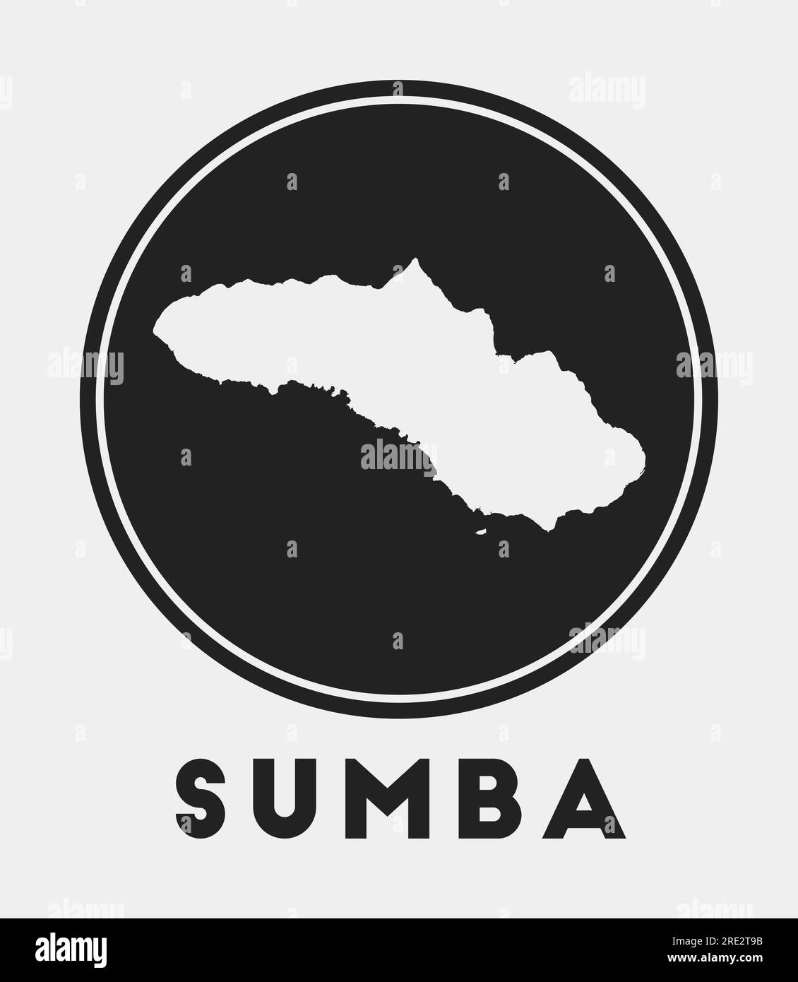 Sumba icon. Round logo with island map and title. Stylish Sumba badge ...