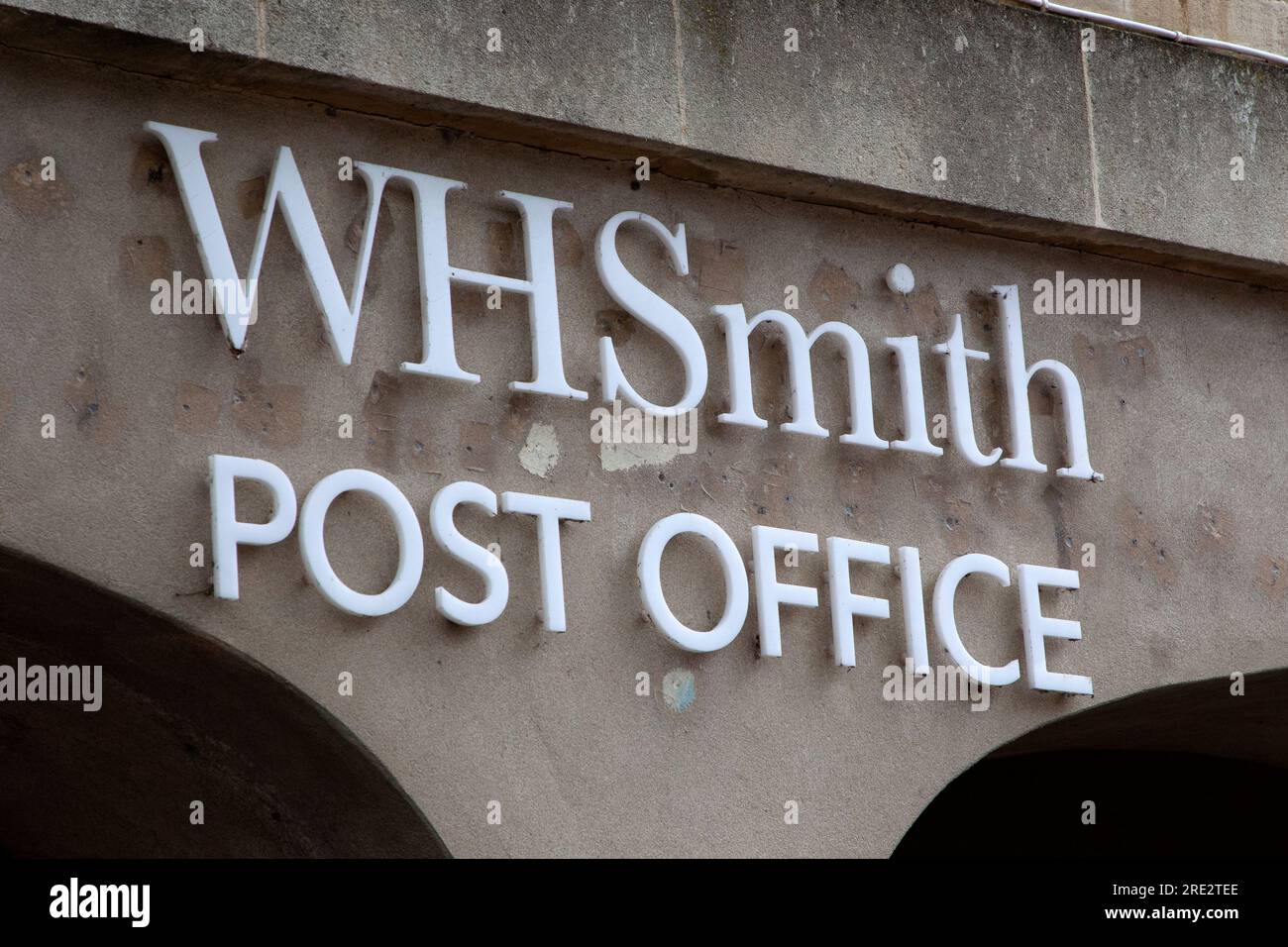 Post Office and WH Smith signs in Trowbridge, Whiltshire Stock Photo