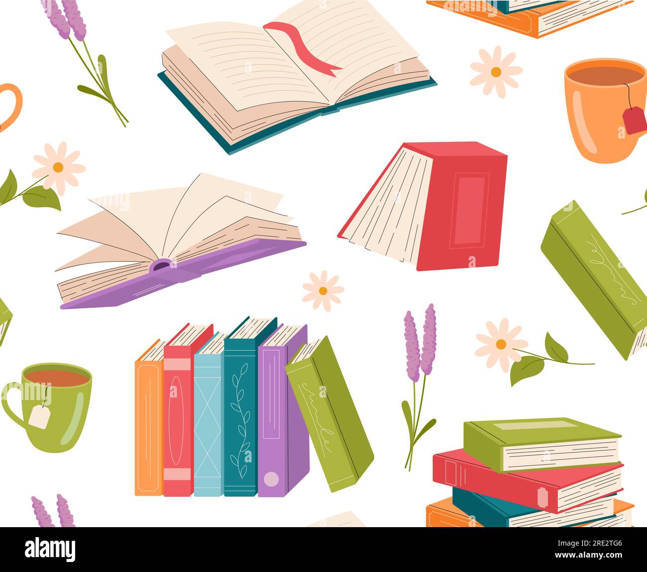 Seamless pattern with books Stock Vector