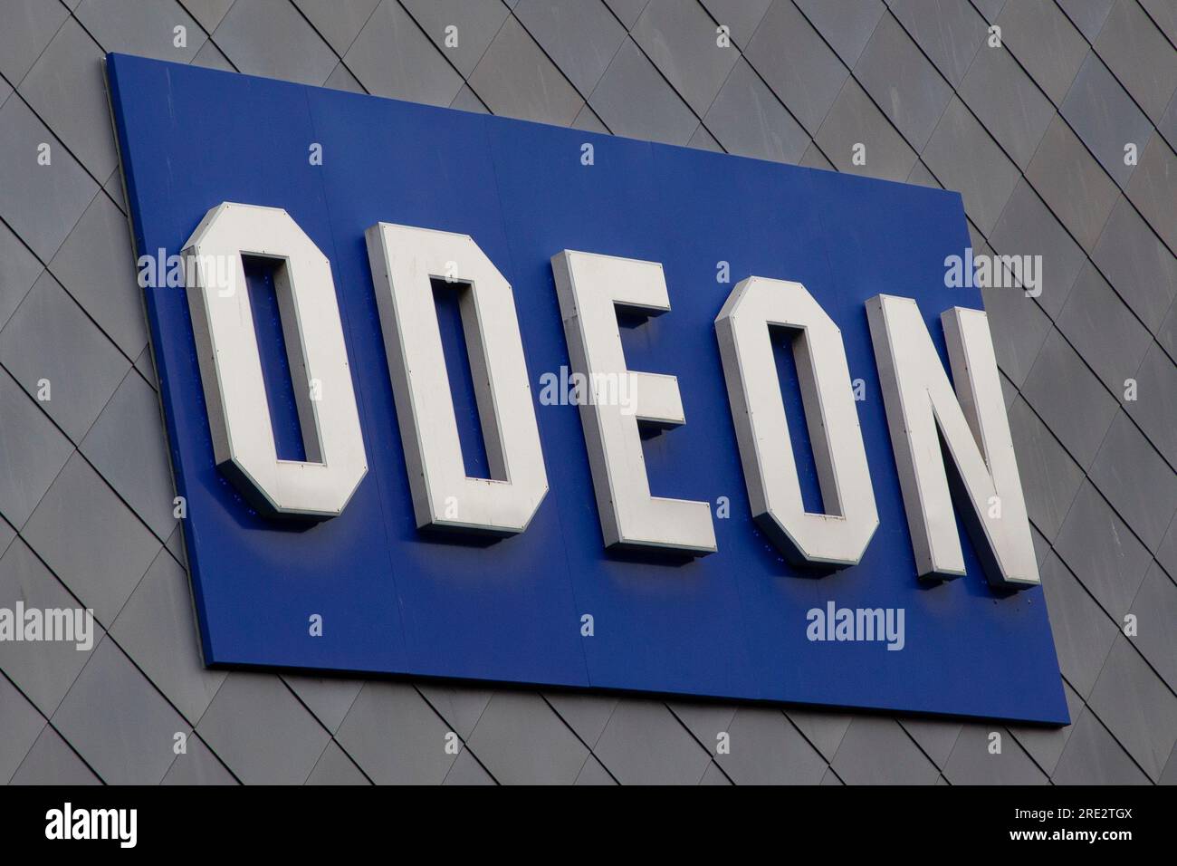Odean Cinema Sign in Trowbridge, Whiltshire Stock Photo