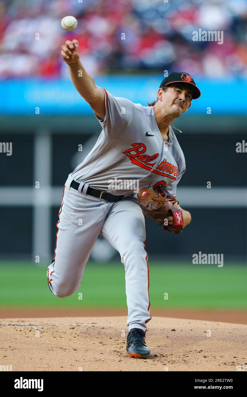 Baltimore Orioles starting pitcher Dean Kremer delivers during the