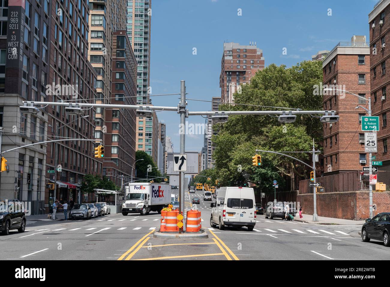 Electronic toll collection system installed for congestion on a corner