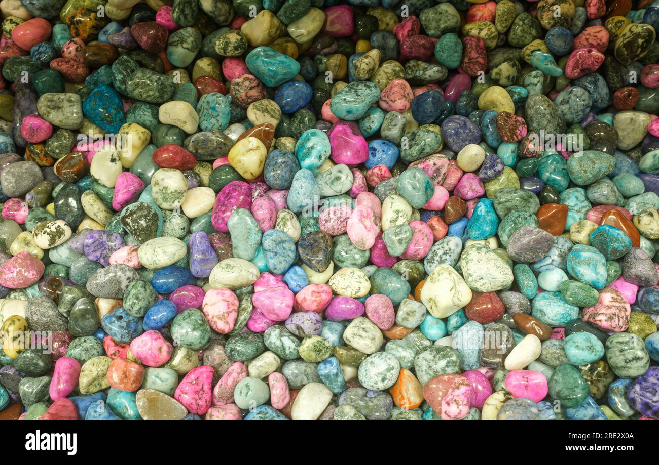 Kaleidoscope of Vibrant Colored Rocks Polished Gem stones Stock Photo ...