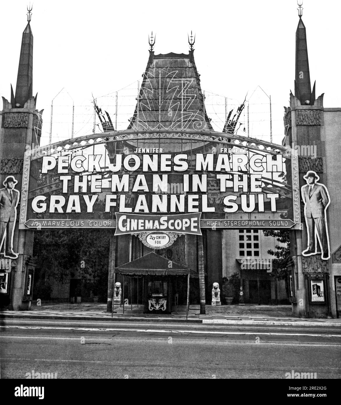 Hollywood, California:  1956. Grauman's Chinese Theater on Hollywood Boulevard. Stock Photo