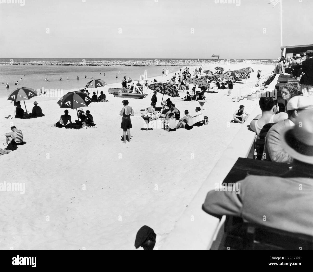New Providence, Bahama: c. 1927 The scene at Hog Island Beach in the