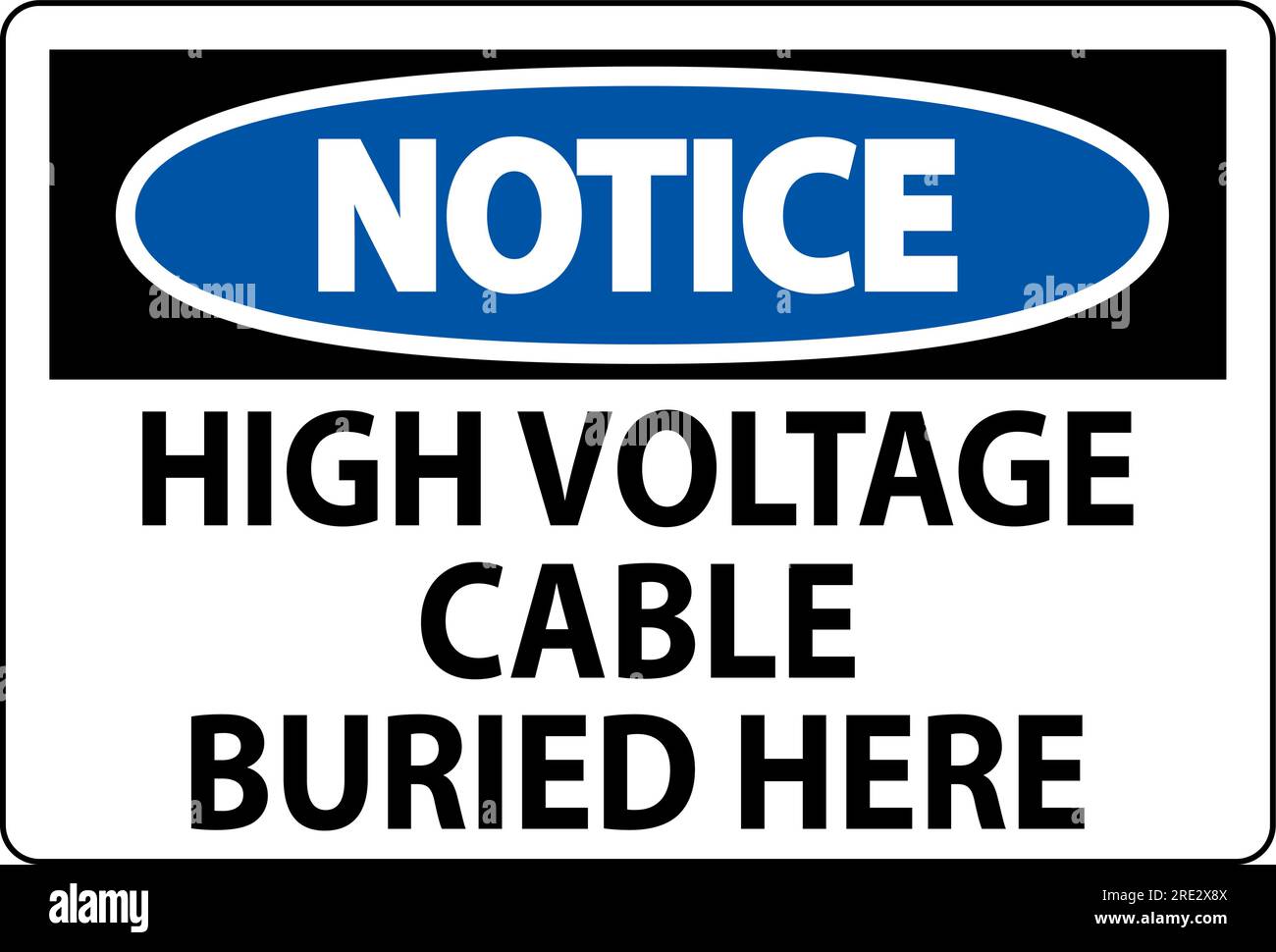 Cable Wire Sign Notice Sign High Voltage Cable Buried Here On White Background Stock ...