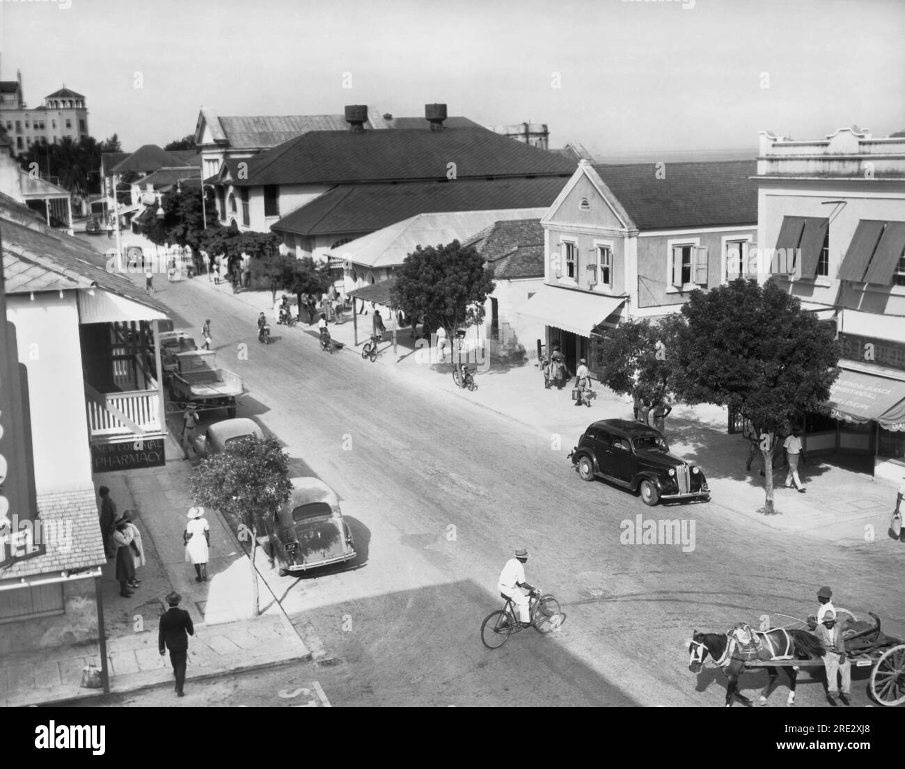 Nassau, Bahamas: November 8, 1943 The main street in Nassau, Bay Street