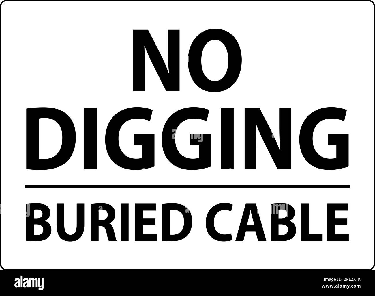 No Digging Sign, Buried Cable Sign Stock Vector