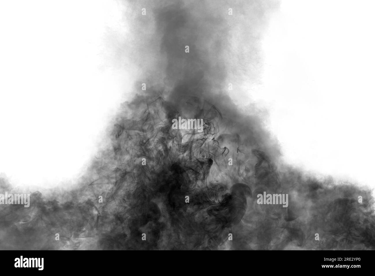 Cloud of black smoke on white background Stock Photo - Alamy