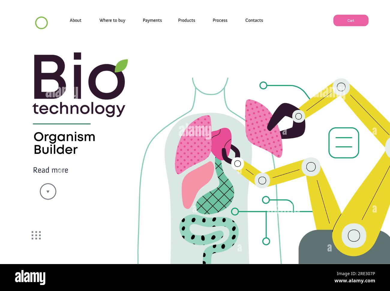 Bio Technology, Organism Builder modern flat vector concept