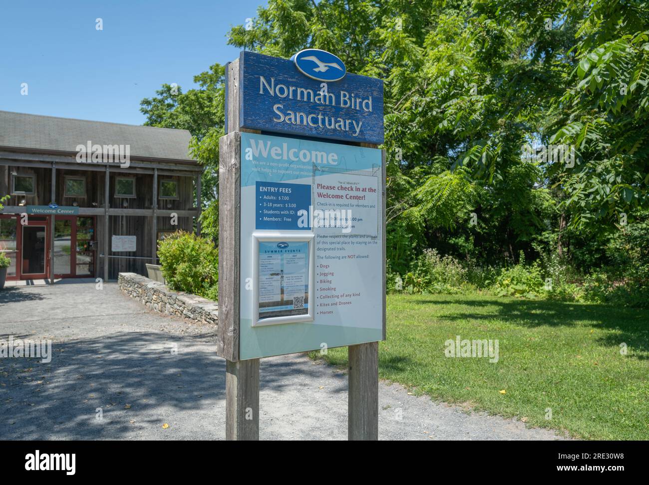 MIDDLETOWN, R.I. – July 22, 2023: The Norman Bird Sanctuary is seen in Middletown, Rhode Island. Stock Photo