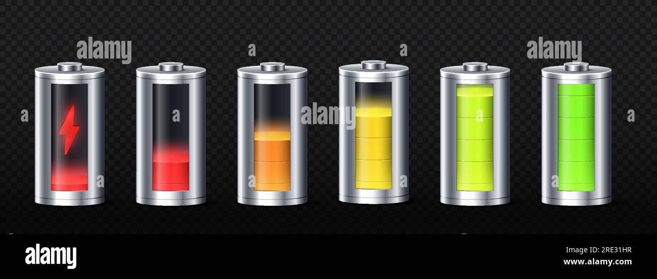 Set of battery charge indicators vector concept Stock Vector Image