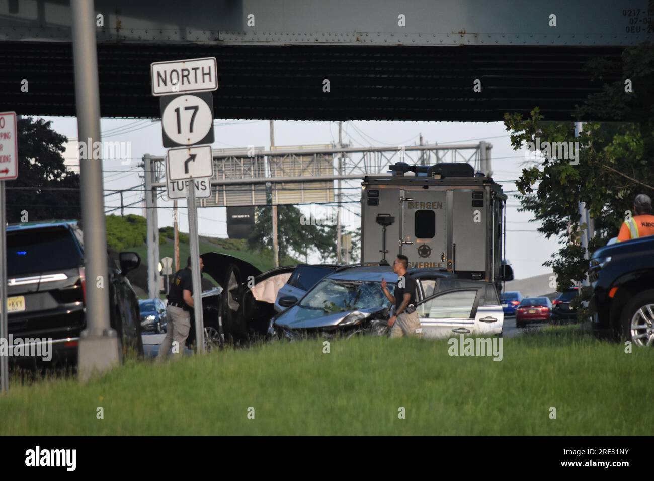 Ramsey, United States. 24th July, 2023. Authorities photograph the