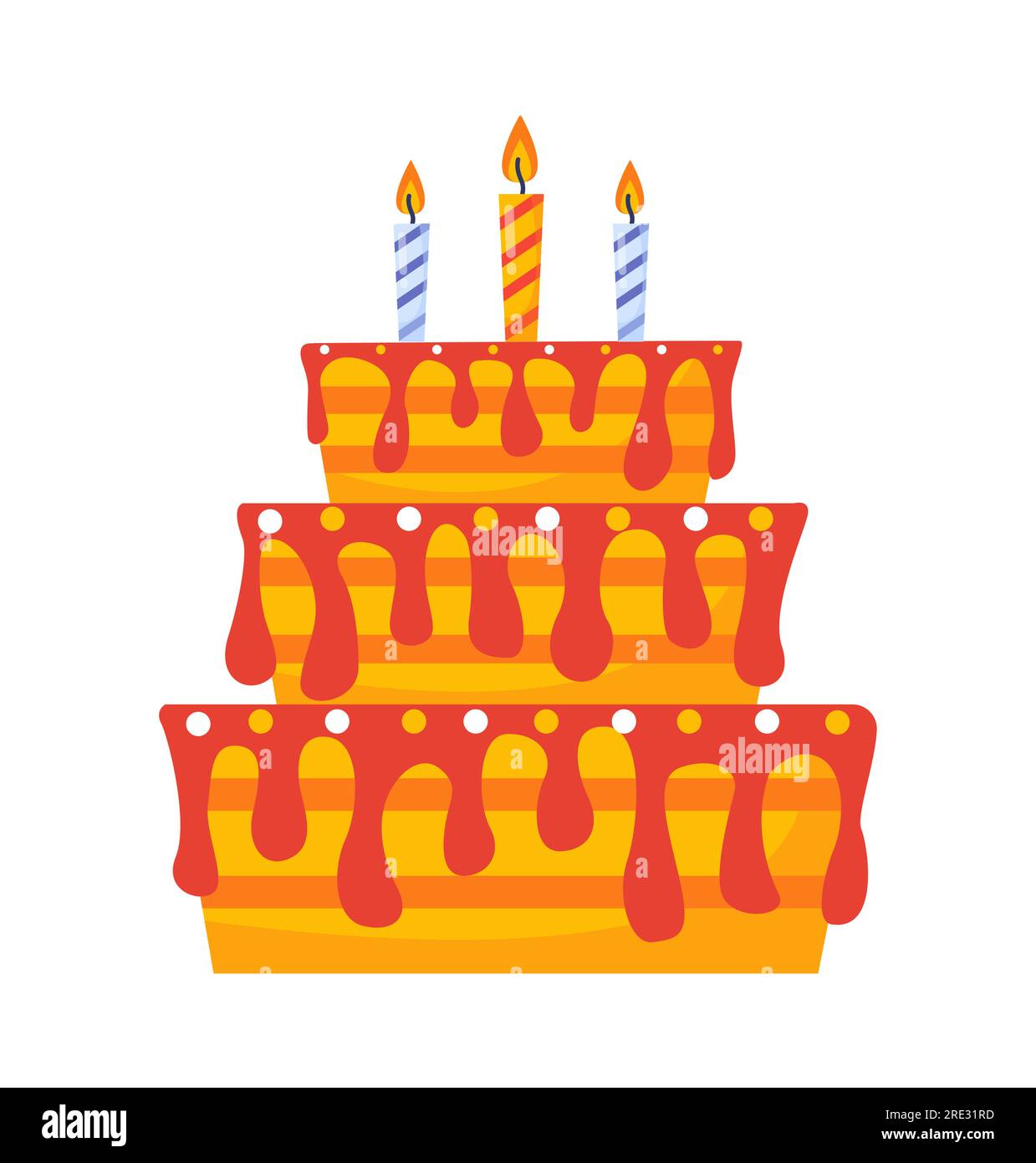 Birthday party cake with candles vector concept Stock Vector Image ...